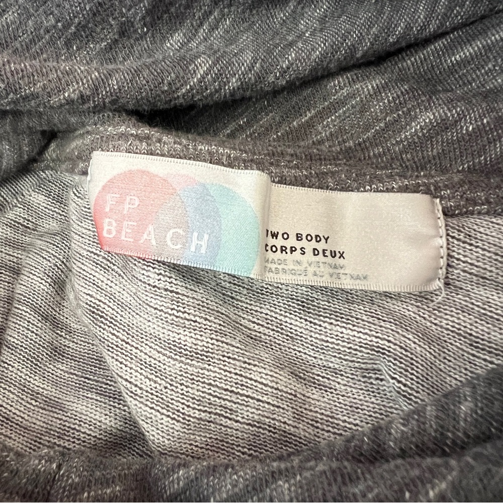 Free People Beach Cowl Neck Tee Grey - Picture 8 of 10